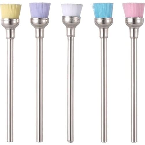 5Pcs/set Mix Color Nail Drill Brush for Electric Manicure Drills Bits File Nail Drill Cleaning Brush Manicure Nail Tool 2.35mm
