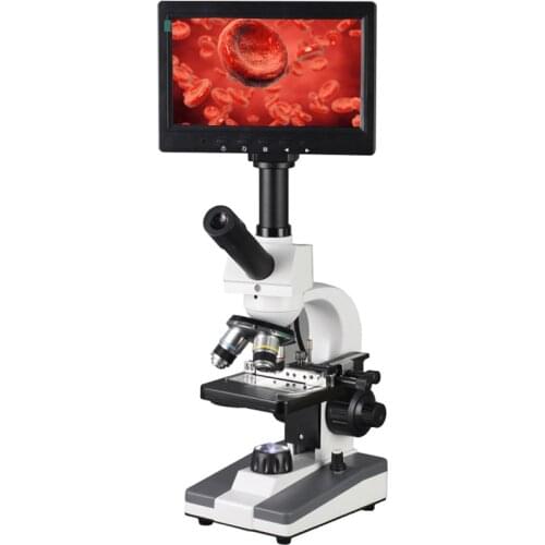 7 Inch LCD Display + Aluminum Case + 5MP Pixel XSP-116D 400X Blood Microscope Digital Microscope