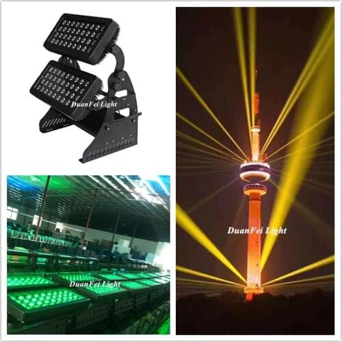 8pcs 72x10W 4in1 RGBW Double Layer Outdoor LED Wall Washer City Color Light Waterproof Wash lightigns