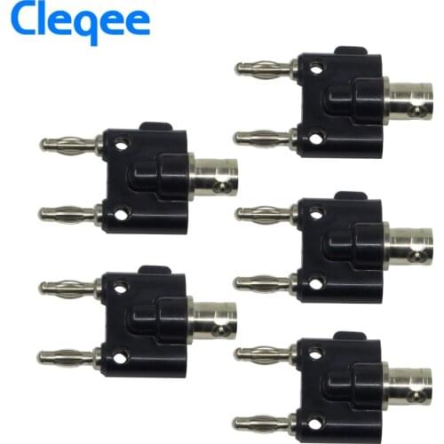Cleqee P7006 5PCS Adapter BNC Female Jack to Two Dual 4mm Banana Binding Male Connector