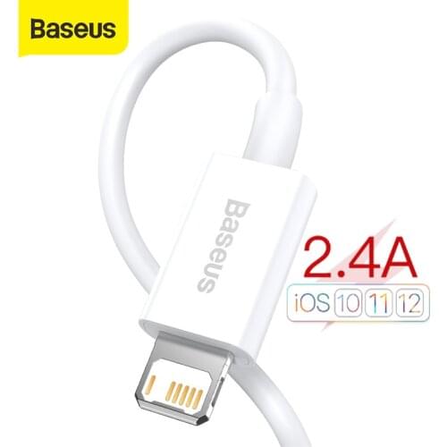 Baseus 2.4A USB Cable For iPhone 12 11 Pro Max Fast Charging Cable for iPhone 11 SBx Wire Cord Mobile Phone Cables