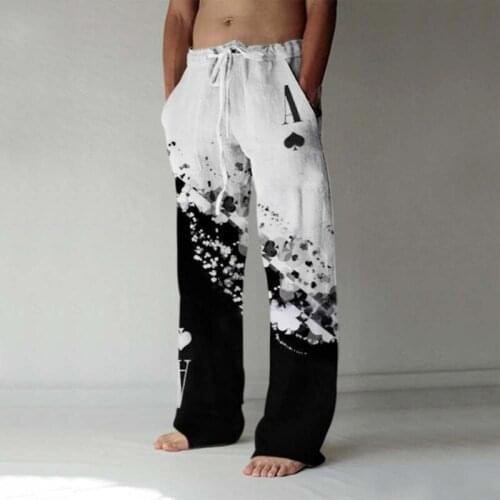 Streetwear Trousers Men Four Seasons Plus Size Mid Waist Lace Up Straight Pants Casual Men Clothing Lugentolo