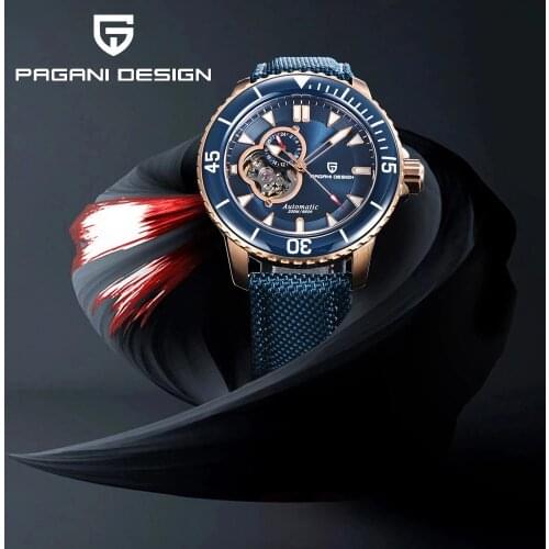PAGANI Design Automatic Mens Mechanical Watches 2021 Top Brand Luxury Watch Mens Sapphire Glass Nylon Strap Waterproof Watches