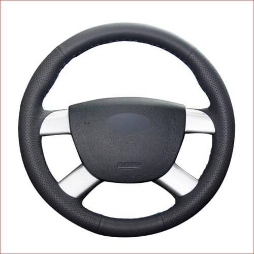 Black PU Leather Artificial Leather Car Steering Wheel Cover for Ford Kuga 2008-2011 Focus 2 2005-2011 C-MAX 2007 2008 2009 2010