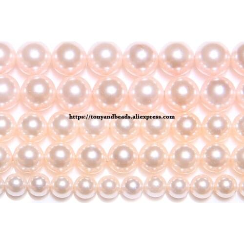 Color dyed Pink Australian South Sea Pearl Powder Round Loose Beads 4 6 8 10 12MM Pick Size for Jewelry Making DIY
