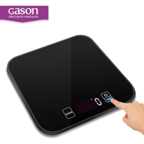 Hot GASON C1 Digital Kitchen Scale Electronic Food Scale Tempered Glass Weighing Scale LCD High Precision Measuring Tools 15kg