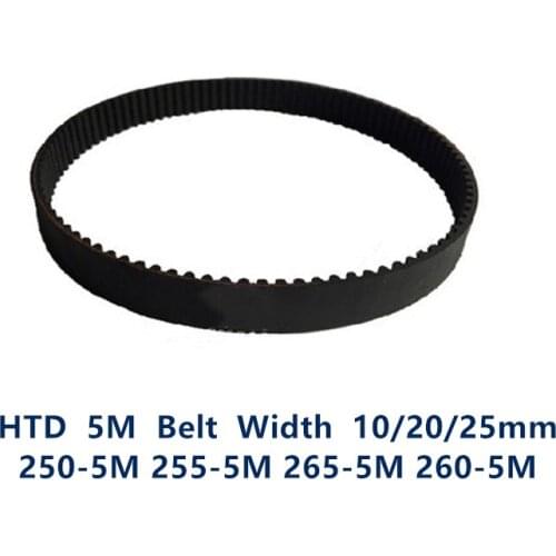 HTD5M Timing belt C=250/255/260/265 width 15/20/25mm Teeth 50 51 52 53 HTD 5M synchronous Belt 250-5M 255-5M 265-5M 260-5M