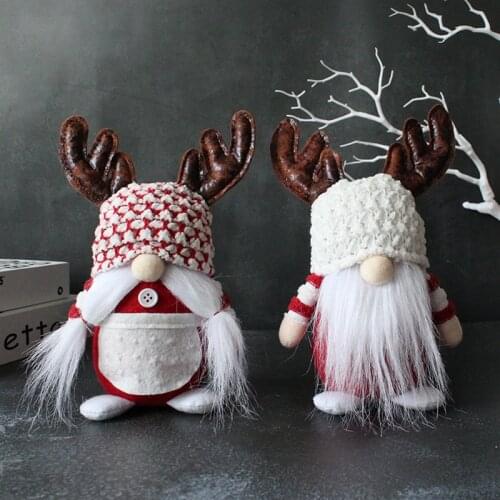 2021 Knitted Non-Woven Standing Faceless Doll Happy New Year Christmas Ornaments DIY Xmas Gift Santa Claus Doll Home Decor