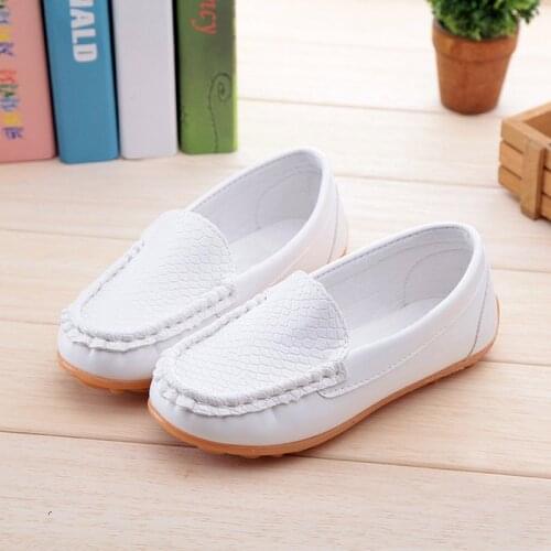 Fashion PU Leather Chridren Kids Flats Shoes Baby Girls Boys Shoes Infant Toddler Soft Breathable Loafers Slip On Casual Shoes