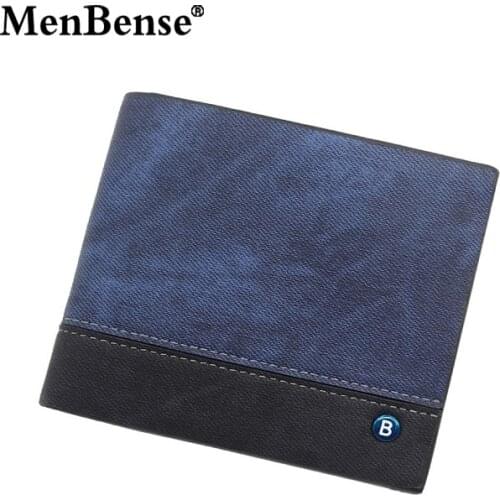 MenBense Mens Wallet Short PU Leather Money Clip Coin Male Card Holder Casual Fashion Wallets Clutch Handbag Bifold Bags
