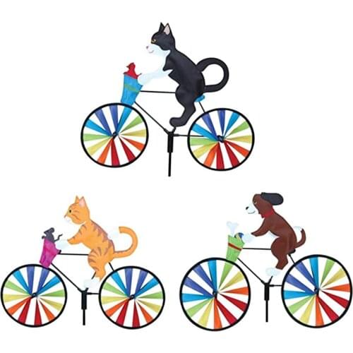 Outdoor Home Yard Wind Garden Stake Bike Windmill Ornament Creative Toy