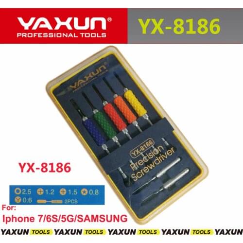 7 in 1 YAXUN YX8186 Opening Tool Kit For iPhone 7/6S/Samsung/Xiaomi/Vivo Repair Tools Set Disassemble Screwdriver set