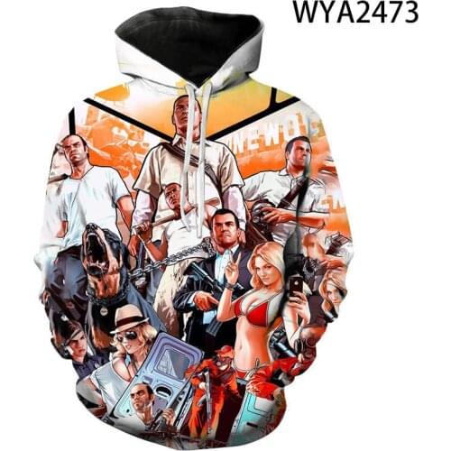 2020 New 3D Print Grand Theft Auto Game Gta 4/5 Printed Hoodies Men Women Children Cool Hooded Sweatshirt Boy Girl Kids Pullover