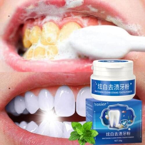 Teeth Whitening Tooth Stains Whitener Powder 30g Teeth Oral Care Charcoal Powder Teeth Cleaning Remove Oral Hygiene Clean