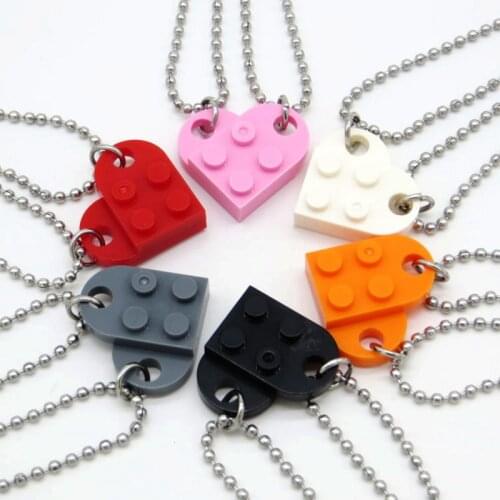 Brick heart bff necklace for best friends block harajuku style kawaii cute resin y2k necklace for egirl eboy without logo
