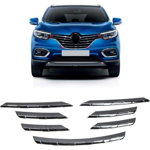 For Renault Kadjar 2019 2020 Stainless Steel Front Center Grille Molding Strips Cover Trim 7pcs Car Styling