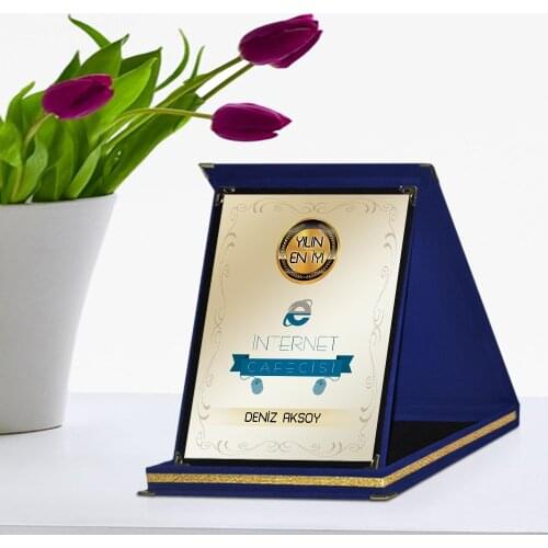 Personalized The Year 'S Best Internet Cafecisi Navy Blue Plaque Award-3