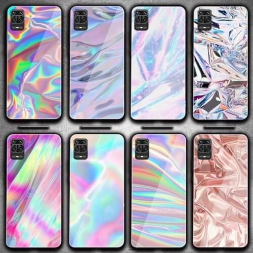 Rainbow Iridescent Holographic Phone Case For Redmi 4X 5 5plus 6 6A Note 4 5 6 6pro 7 Xiaomi 6 8se MIX2S Note 3 Tempered Glass