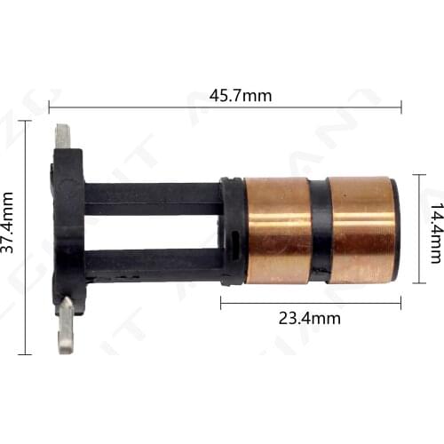 Size: 6x14.5x46mm)2pcs for Toyota Corolla Honda Accord power Generator Collector Copperhead Slip Ring Copper Ring