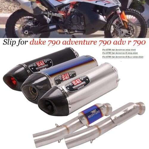 Full System Slip for duke 790 adventure 790 adv r 790 motorcycle exhaust muffler middle connection tube with anti-scald cover
