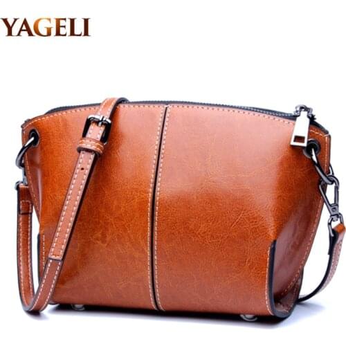 2018 genuine leather shoulder messenger bags for women small shell crossbody bags for women brand design luxury cow shoulder bag