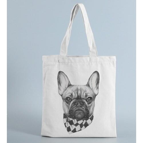 Cute Animal Shopping Bag Tote Bag Harajuku Shopper Bag Women Canvas Large Capacity Shoulder Female Simple Eco Reuseable HandBags