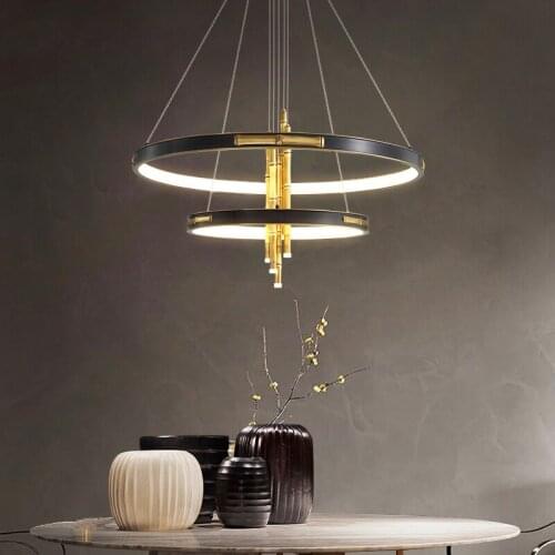 LED Chinese Copper Bamboo Designer Chandelier Lighting Hanging Lamps Lustre Suspension Luminaire Lampen For Dining Room