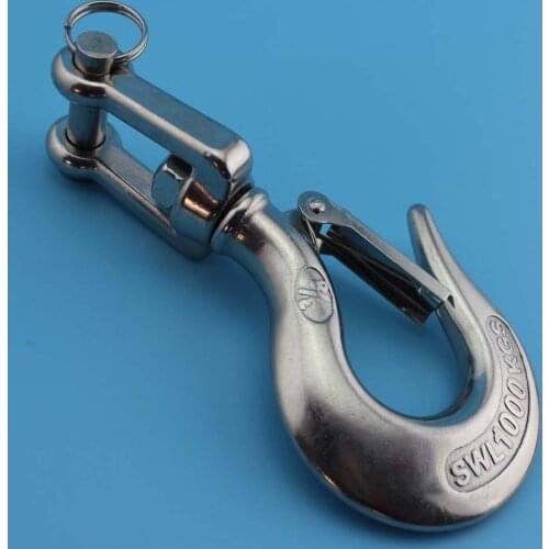 Stainless Marine Jaw Type Swivel Crane Hook with Safety Load Limit of 1000Kg Marine Boat Crane Hook 2pcs 3/8 inch