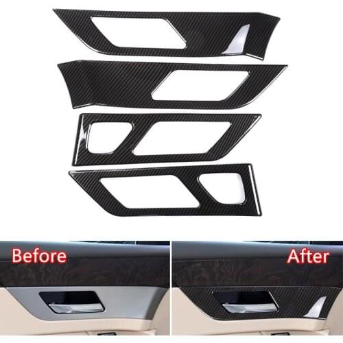 YAQUICKA 4Pcs/set Car Interior Door Handle Panel Cover Trim Bezel Styling For Jaguar XFL 2017 2018 XF 2016 2017 2018 Car-covers