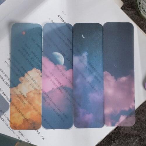 20 PCS/Set Bookmarks Card Butter Paper Mountains Stars Clouds Sky Forests Ins Style Book Page Marker Gifts For Friends Boys