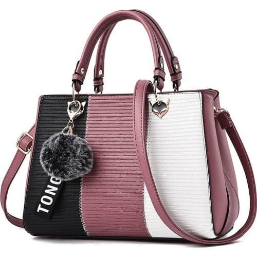 Women Famous Brands Bag for Girls 2021 New Hair Ball Ornaments Tote Crossbody Messenger Bag Women Leather Bags Handbags