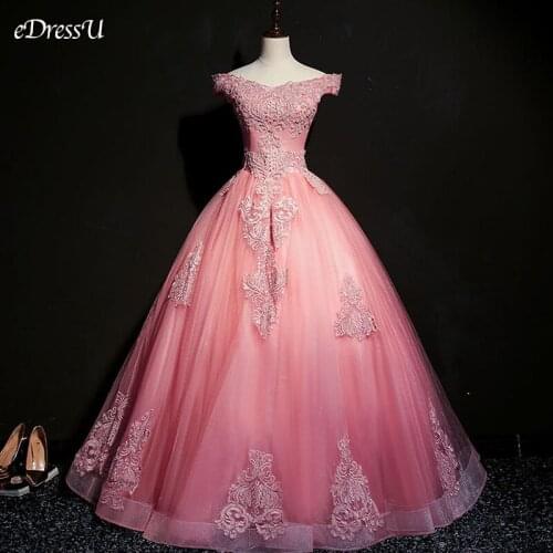 Elegant Princess Dress High Quality Evening Dress Pink Ball GownVestido de Fiesta Robe de Soiree Formal Maxi Prom Dress OY-A