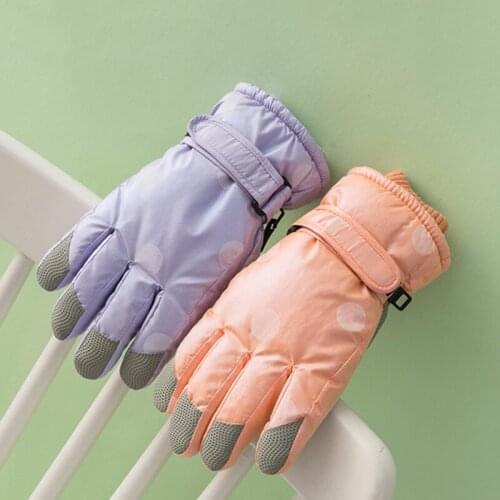 Winter Ladies With Pile Up Warm Skiing Cycling Gloves Waterproof Ultra-light Snowboard Bike Gloves Warm Fleece Gloves Women