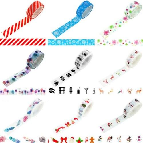 1PCS Gorgeous Marvellous DIY Self-adhesive Washi Paper Scrapbooking Tape Stickers Birthday Festival Decorations Craft Paper