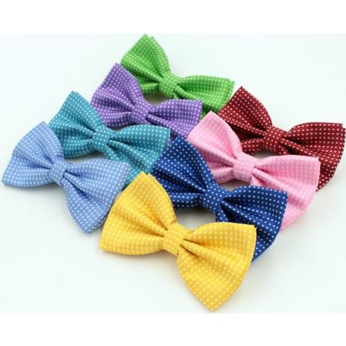 Brand New Fashion Butterfly Gravata Party Bowtie Wedding Groom Bow Tie For Men Candy Color White Dots Pattern Bowknot Cravat