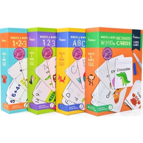 Mirage Mies Early-teaching Flash-card Letter Digital Writing Cognitive Card Rewriting and Rewriting of Handwriting