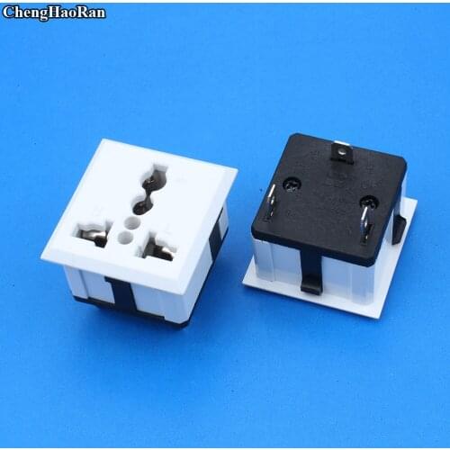 ChengHaoRan Hot AC embedded three-pin power socket three hole card chassis cabinet black three-plug CE environmental protection