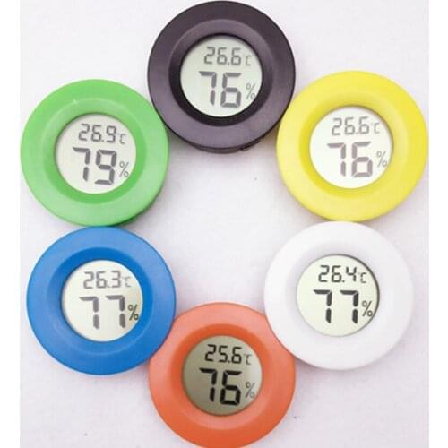 Mini Indoor Outdoor LCD Digital Hygrometer Humidity Thermometer Round Temperature Meter thermograph Car Detector Convenient