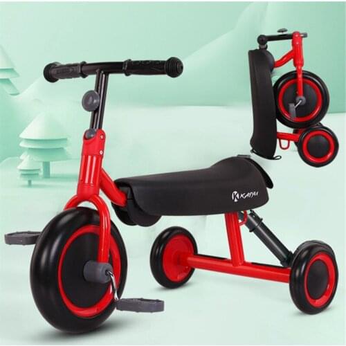Children Tricycle Bicycle Portable Foldable Kids Balance Car Scooter Non-Pneumatic Tire Triciclo Infantil for 2-6 Years Baby Car
