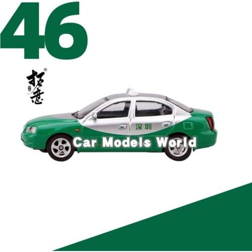 Toy Car Elantra ShenZhen Taxi 1:64 (Green/White) (Metal & Plastic Parts)