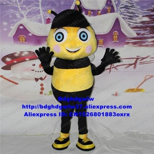 Bee Honeybee Wasp Hornet Vespid Mascot Costume Adult Cartoon Character Outfit Suit Social Performance People Wear Them zx2144