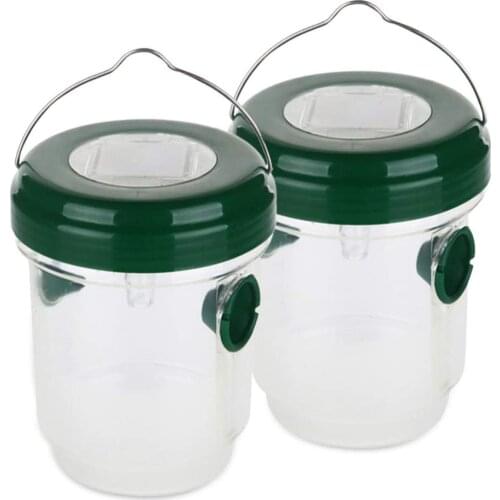 Wasps Trap Catcher Outdoor Waterproof Reusable Solar Powered Trap With Light For Bees Wasps Hornets DUAL ENTRY TUNNELS