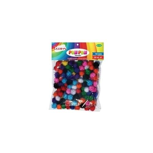 Ticon Metallic Pom Pom 10 Mm 100 Pcs