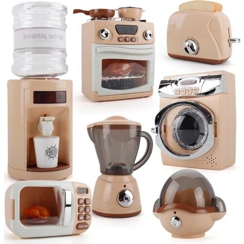 Simulation Home Kitchen Appliances Mini Electric Washing Machine Bread Machine Oven Water Dispenser Microwave Oven Toys