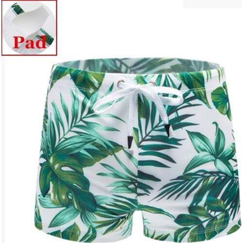 Push Up Mens Swim Trunks Sexy Gay Swimwear Boxer Briefs Swim Shorts Bathing Suit Penis Pad Swimsuit Man Swiming Zwembroek Sunga
