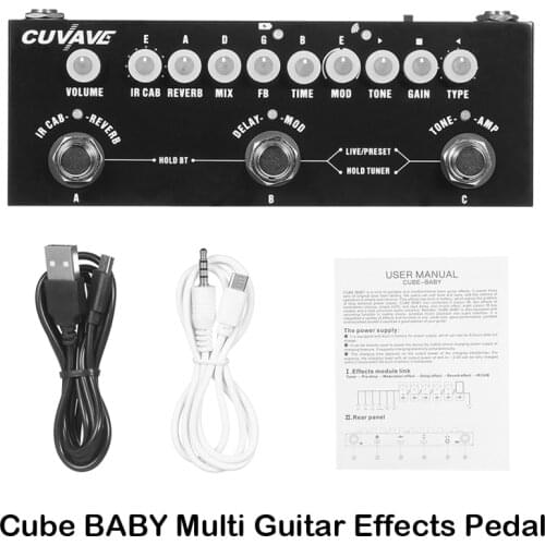 CUVAVE Cube BABY Multi Guitar Effects Pedal Delay Chorus Phaser Reverb Effect Pedal for Guitar Pedal Guitar Accessories Parts