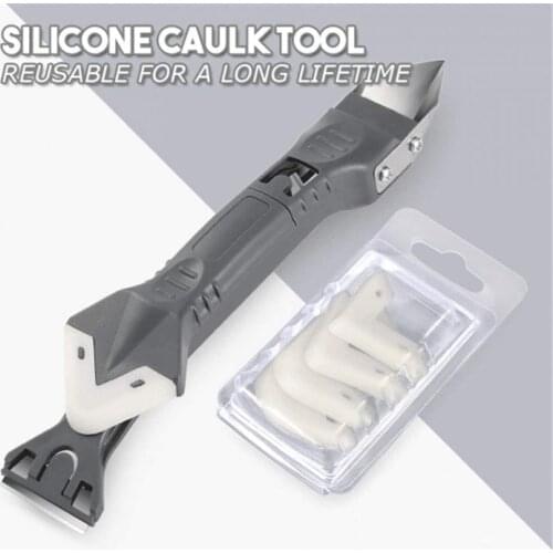 Caulking Tool Kit 3 in 1 Caulking Tools(Stainless Steel Head) Silicone Sealant Finishing Tool Sealant Finisher 100pcs per carton