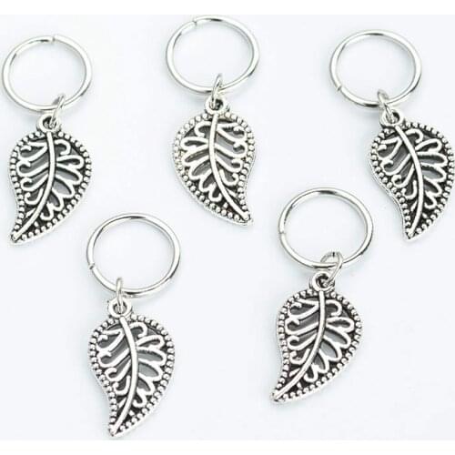 5 Pcs Hair Braids Leaves Beads Women Silver Gold Color Hip-hop Hair Rings Braid Bead Hair Headband Braiders Accessories