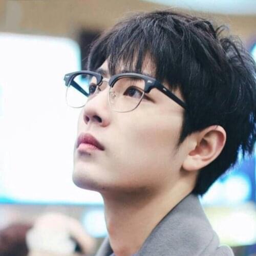 Veshion Alloy Spectacle Eye Glasses for Male Female Anti-blue Light Glasses Frame Flat Mirror Men and Women Prescription Points