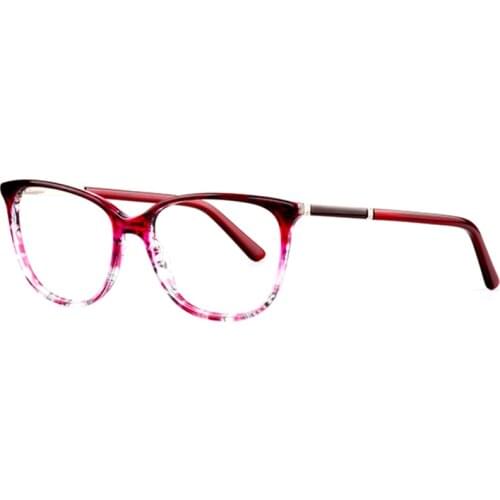 New fashion Trendy Women Eyeglasses Acetate Optical Frame Glasses Metal Beautiful Eyeglass Frames Red Brown Black Blue Eyewear